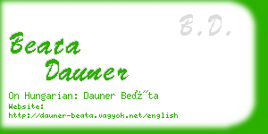 beata dauner business card